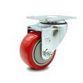 Service Caster 3 Inch Red Polyurethane Wheel Swivel Top Plate Caster SCC-20S314-PPUB-RED-TP2